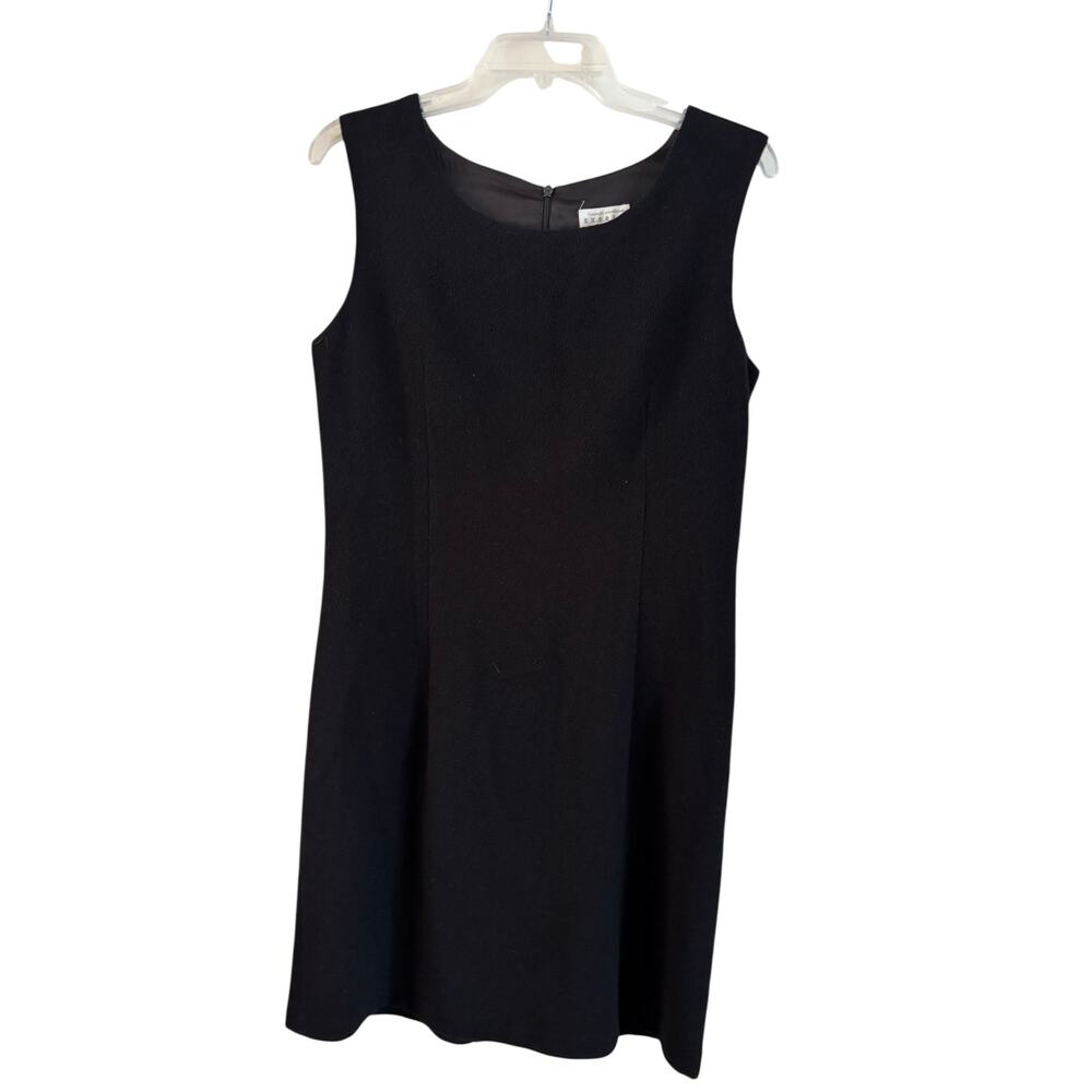 Vintage Express Tailleur Wool Blend Little Black Dress Sleeveless Size 7/8